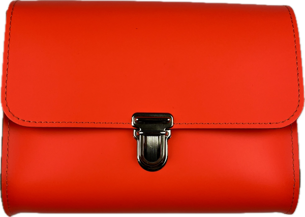 Leder Umhängetasche Roma neon orange b